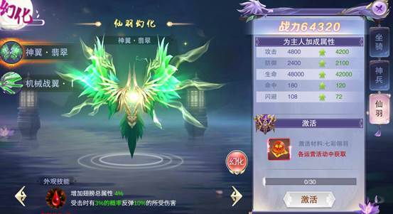 《封灵诀》仙羽系统介绍